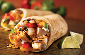 Chicken fajita wrap